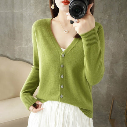 Joy | Women's V-Neck Button-Front Long Sleeve Cardigan