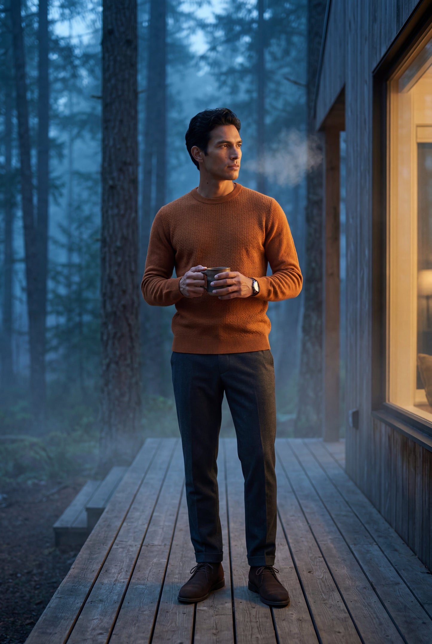 Flynn | Men's Classic Crewneck Sweater, Fine Knit