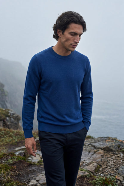 Flynn | Men's Classic Crewneck Sweater, Fine Knit