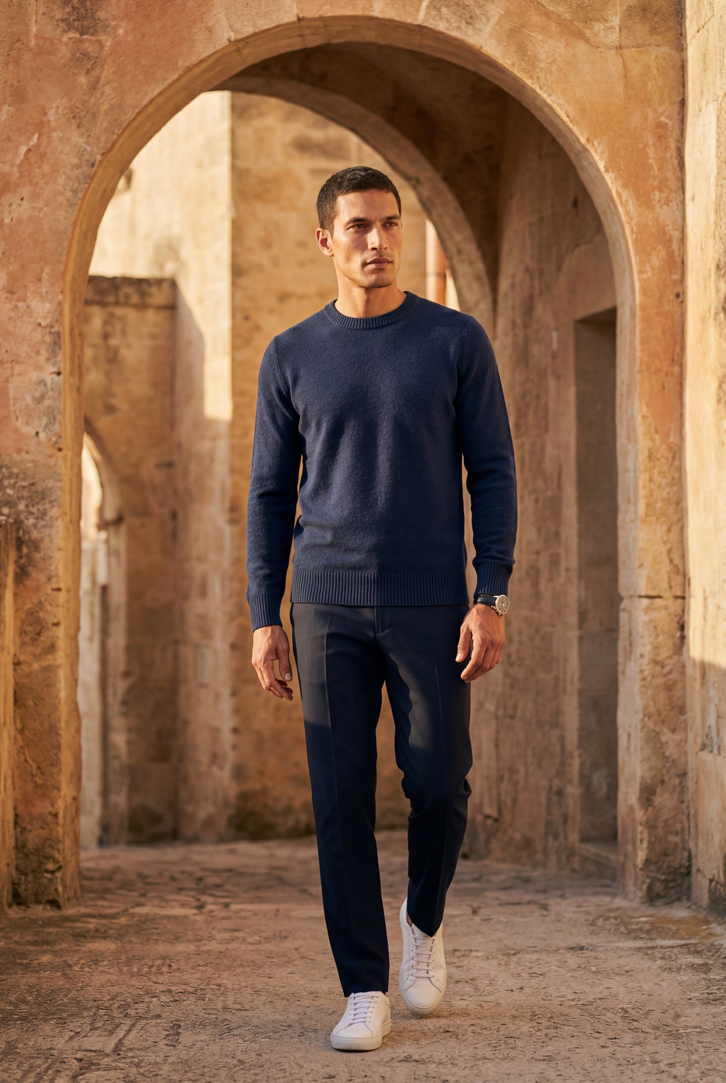 Flynn | Men's Classic Crewneck Sweater, Fine Knit