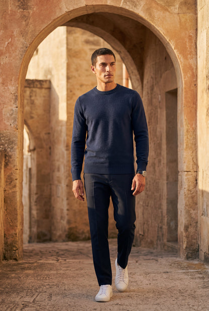 Flynn | Men's Classic Crewneck Sweater, Fine Knit