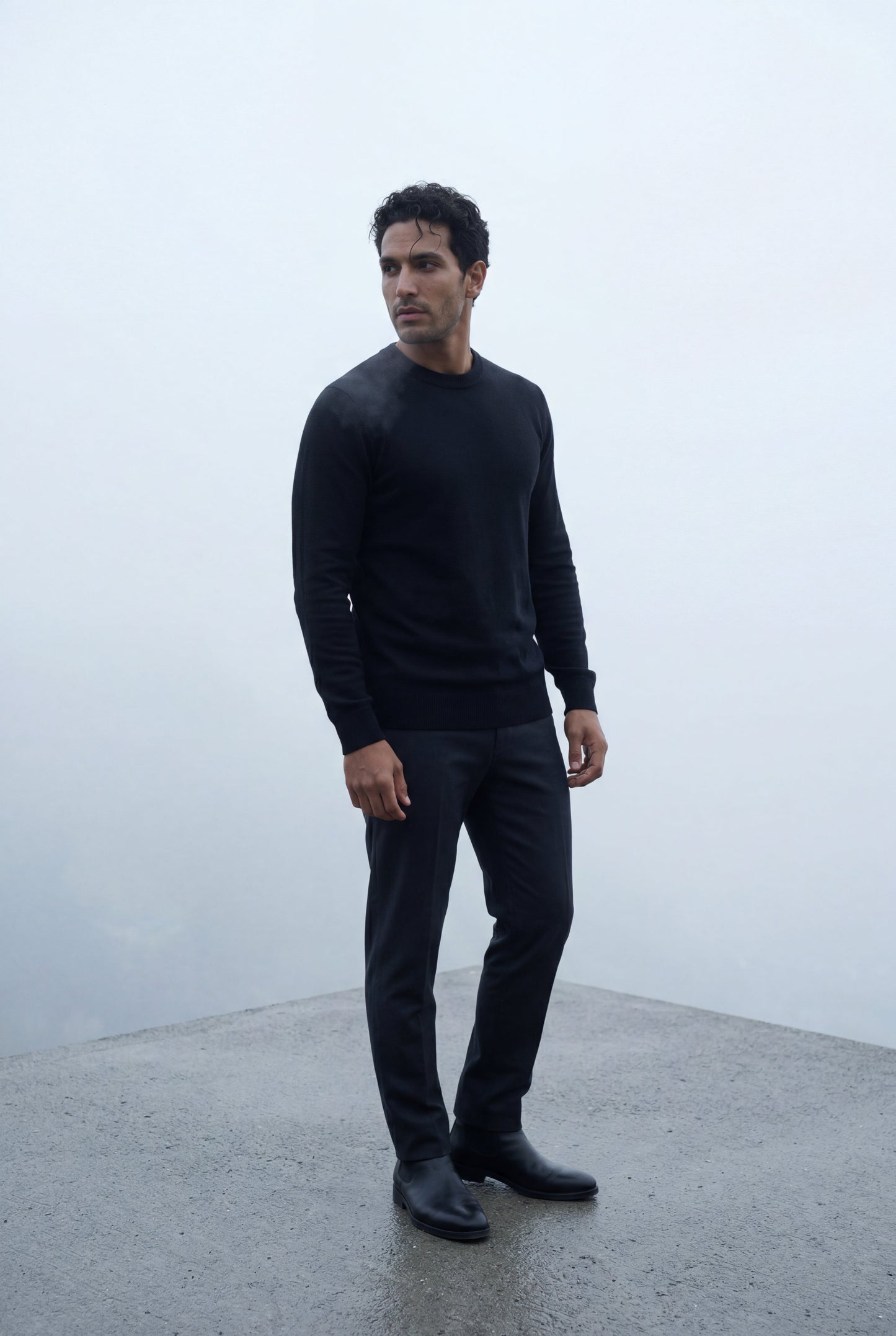 Flynn | Men's Classic Crewneck Sweater, Fine Knit