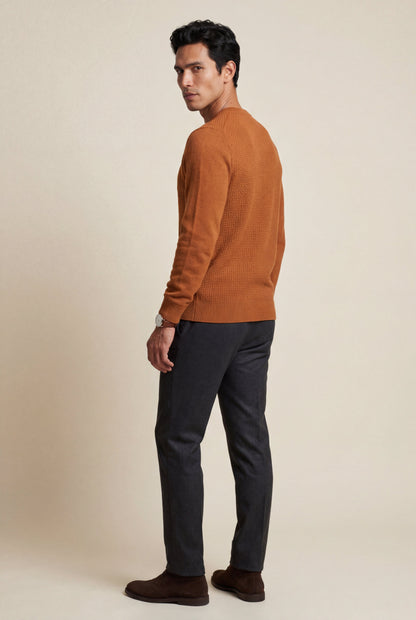 Flynn | Men's Classic Crewneck Sweater, Fine Knit