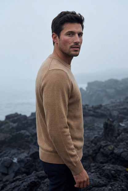 Flynn | Men's Classic Crewneck Sweater, Fine Knit
