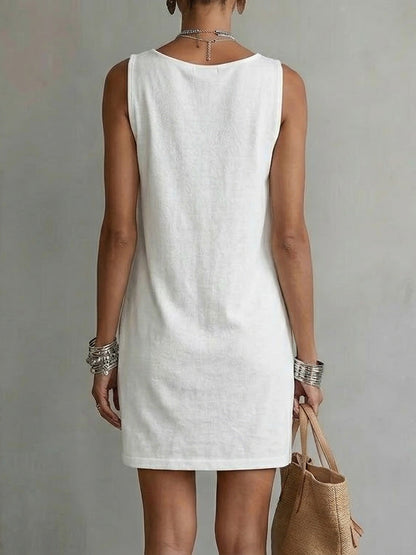 Indra | Linen Cowl Neck Shift Dress