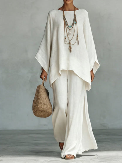 Esme | Batwing Linen Top and Trouser Set