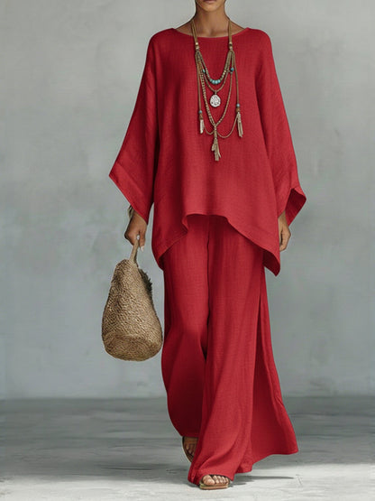 Esme | Batwing Linen Top and Trouser Set