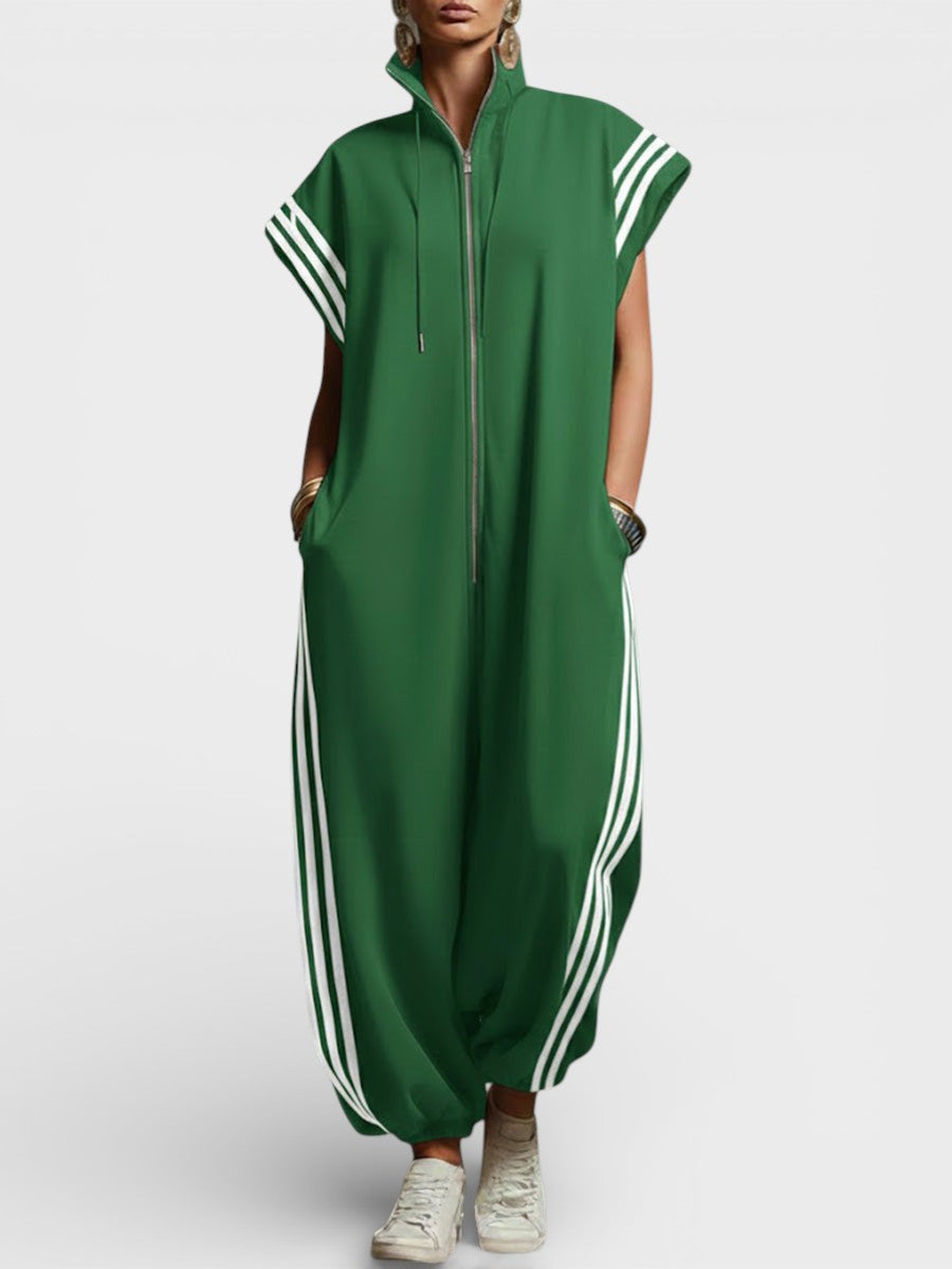 Valentina | V-Neck Zip Sleek Jumpsuit