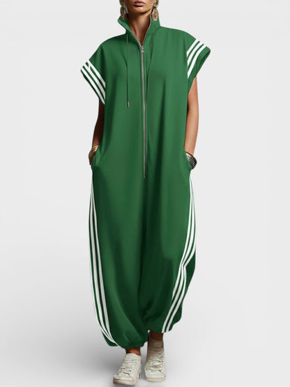 Valentina | V-Neck Zip Sleek Jumpsuit