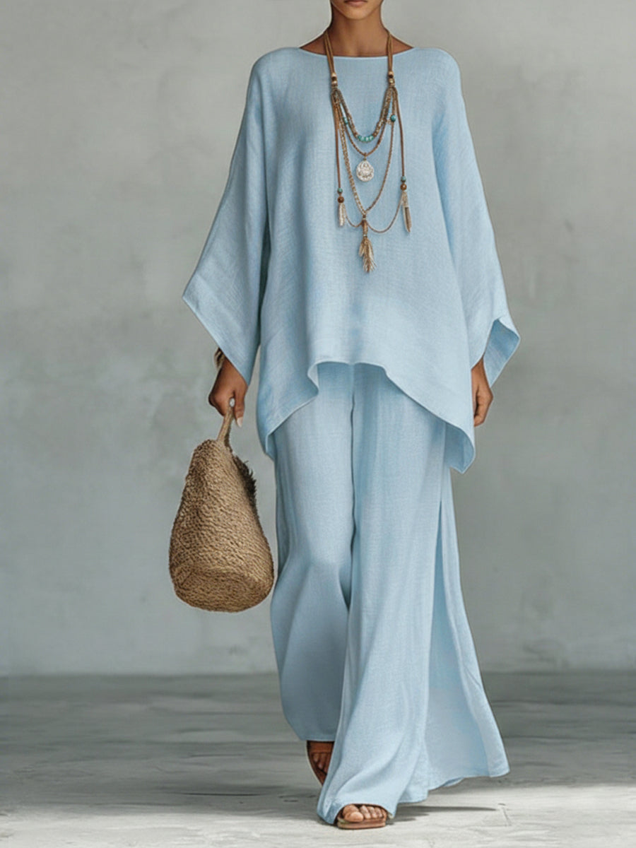 Esme | Batwing Linen Top and Trouser Set