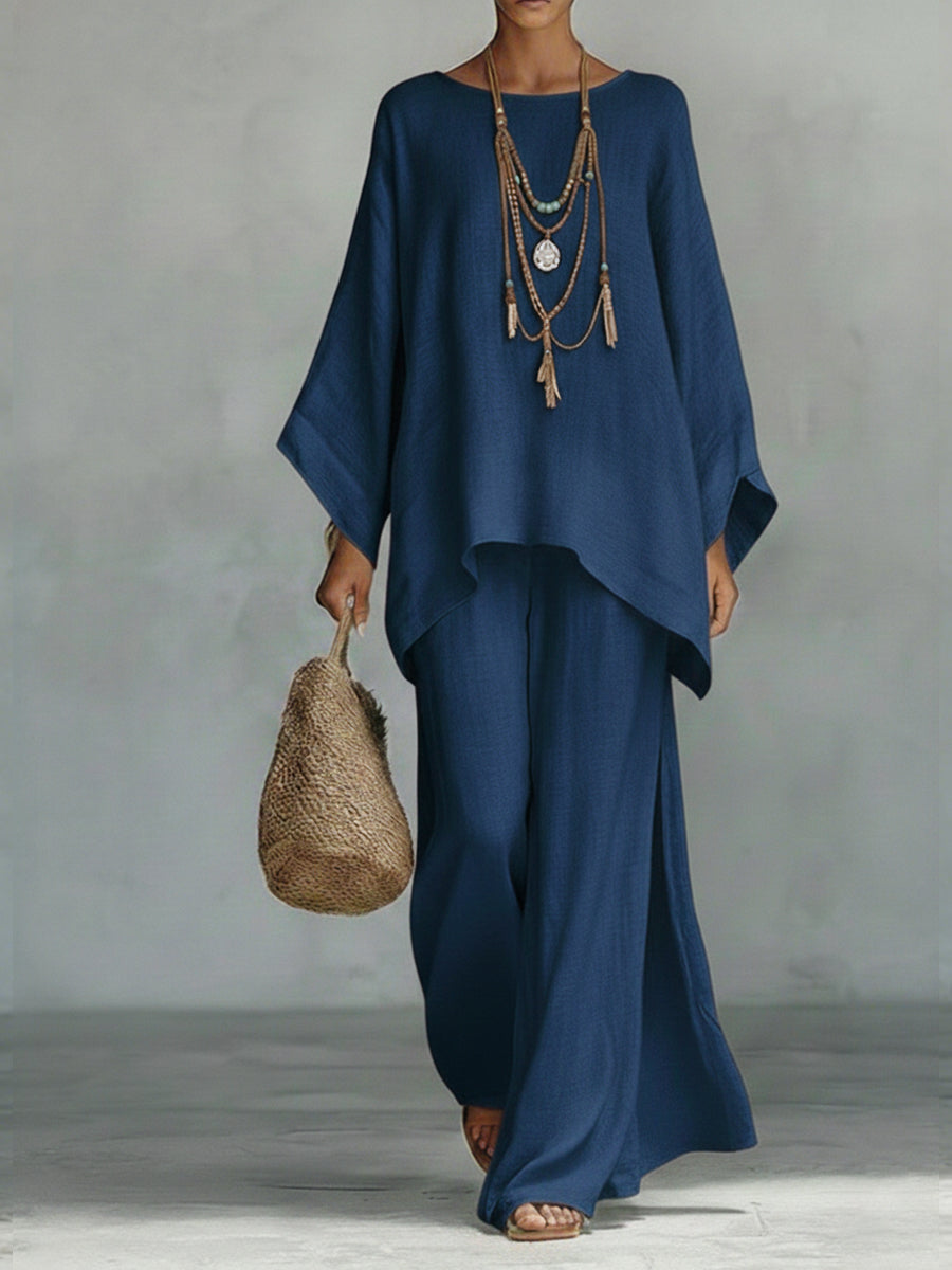 Esme | Batwing Linen Top and Trouser Set