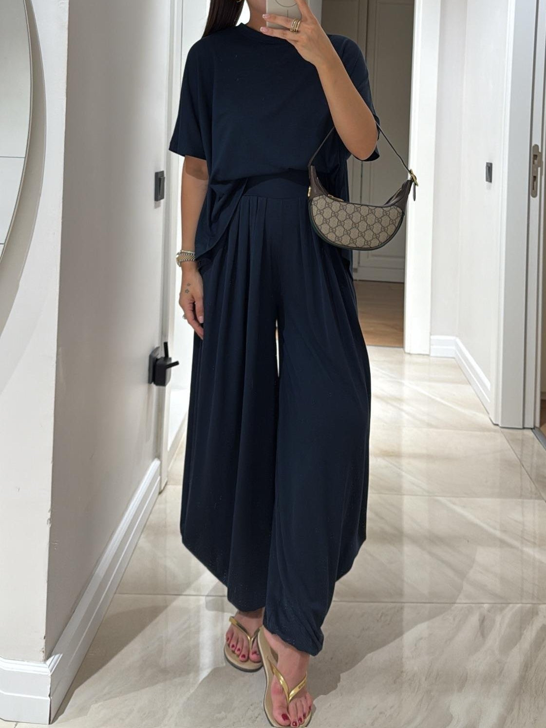 Hana | Elegant Pleated Wide Leg Pants Co-Ord