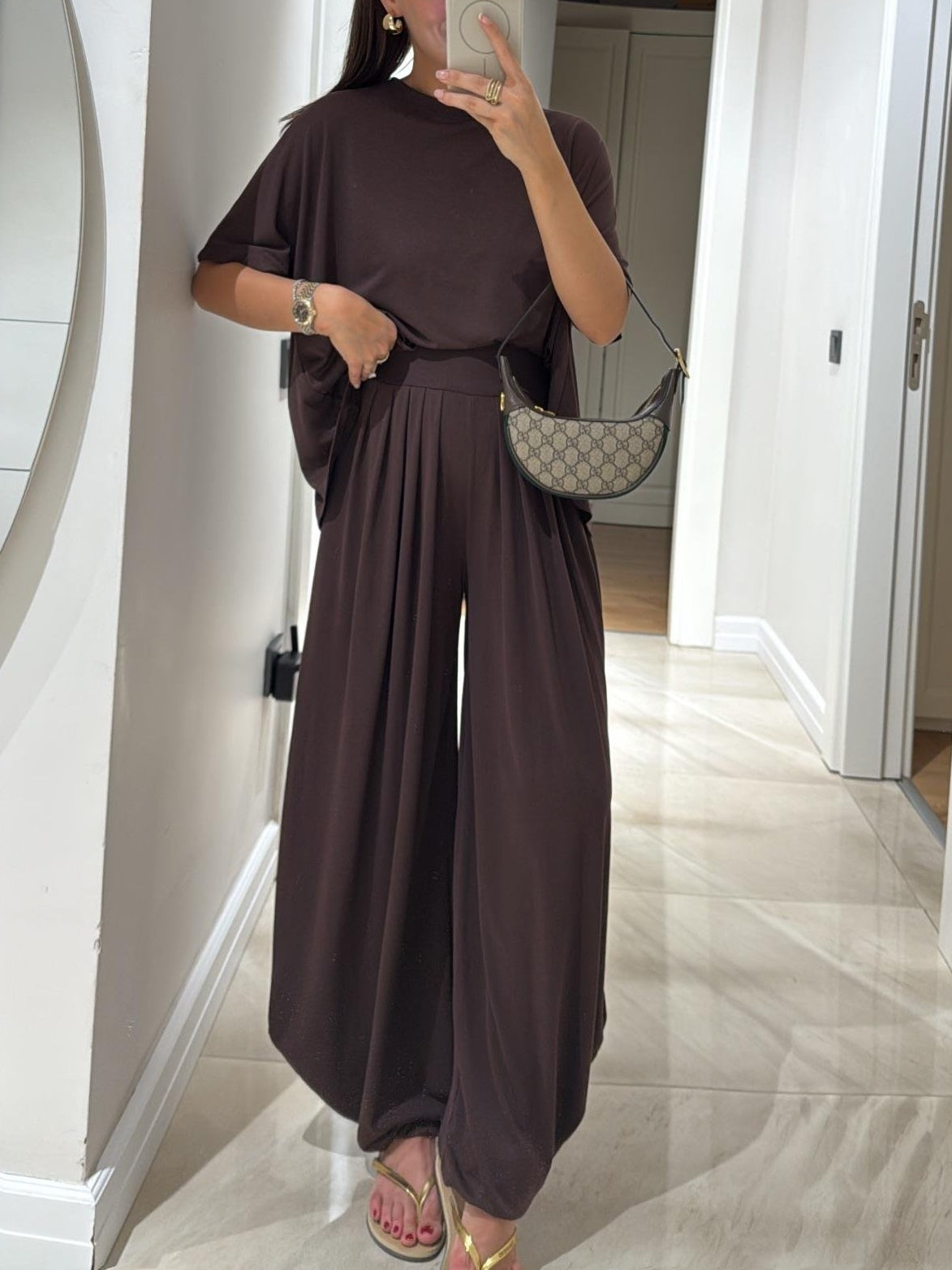 Hana | Elegant Pleated Wide Leg Pants Co-Ord