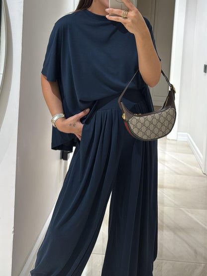 Hana | Elegant Pleated Wide Leg Pants Co-Ord