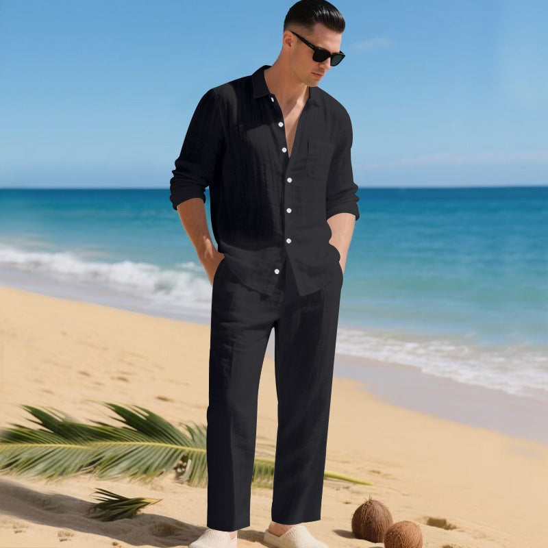 Beau | Men's Linen Shirt and Trouser 2-Piece Set for Spring