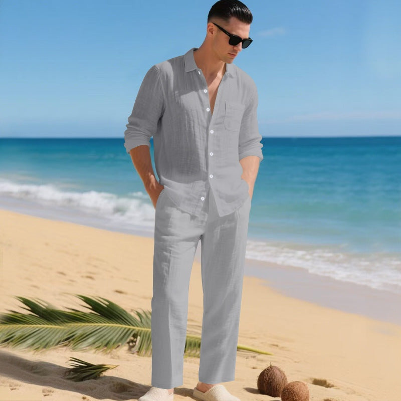Beau | Men's Linen Shirt and Trouser 2-Piece Set for Spring