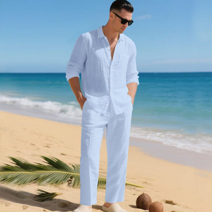 Beau | Men's Linen Shirt and Trouser 2-Piece Set for Spring