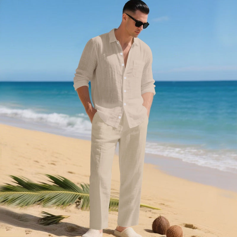 Beau | Men's Linen Shirt and Trouser 2-Piece Set for Spring