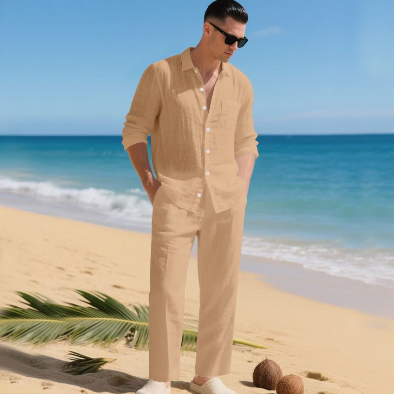 Beau | Men's Linen Shirt and Trouser 2-Piece Set for Spring