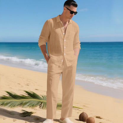 Beau | Men's Linen Shirt and Trouser 2-Piece Set for Spring