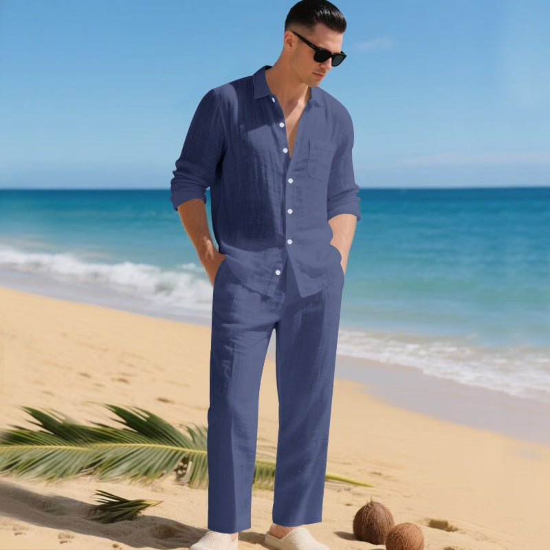 Beau | Men's Linen Shirt and Trouser 2-Piece Set for Spring