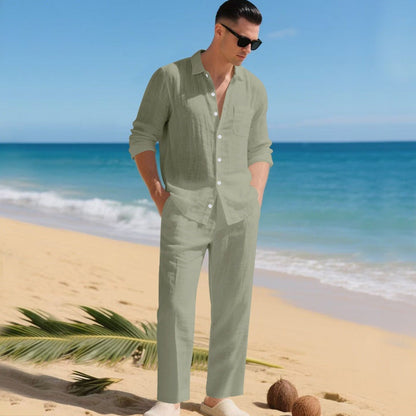 Beau | Men's Linen Shirt and Trouser 2-Piece Set for Spring