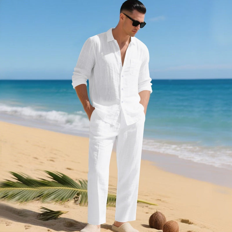 Beau | Men's Linen Shirt and Trouser 2-Piece Set for Spring
