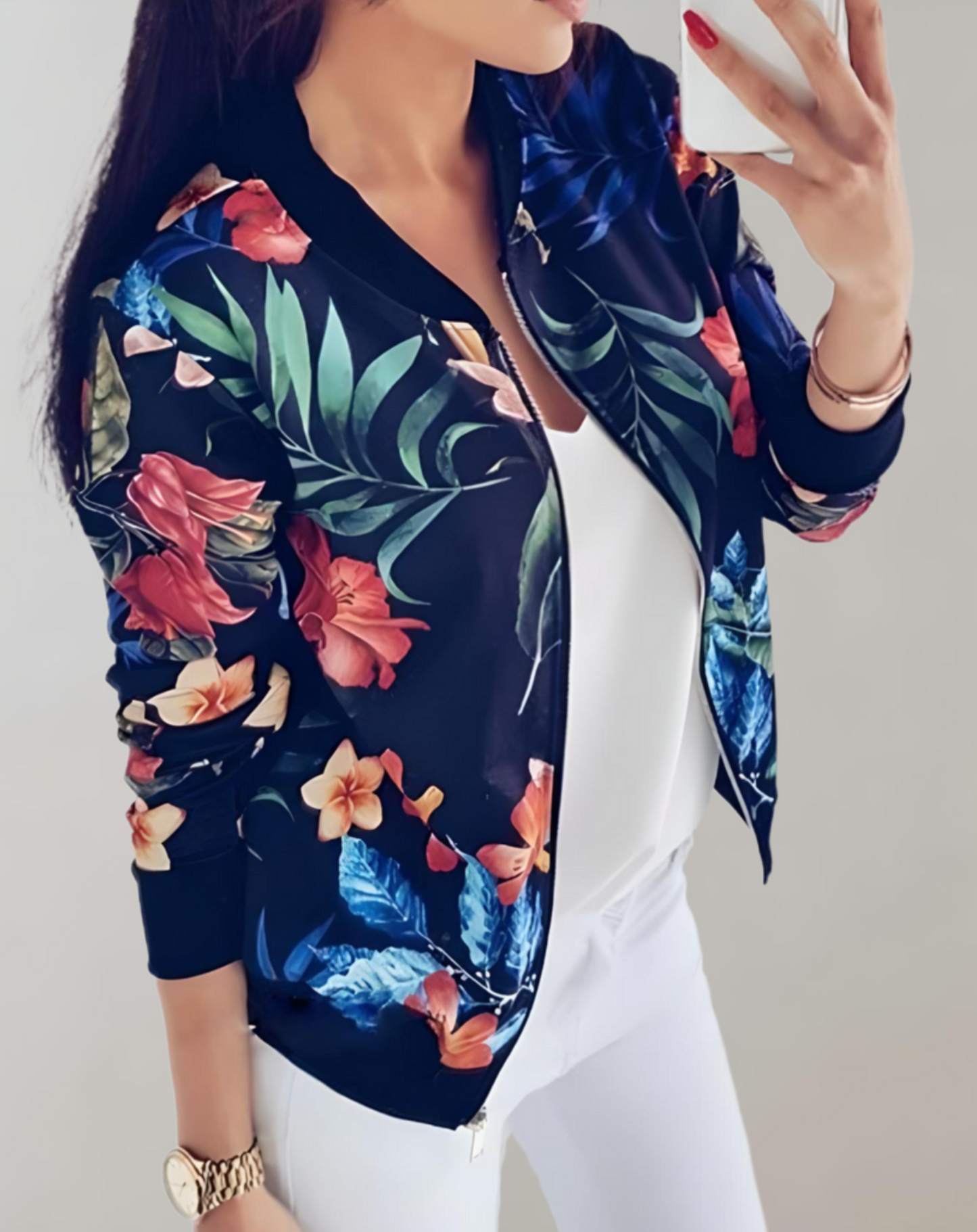 Phyllis | Stylish Floral Bomber Jacket for Women