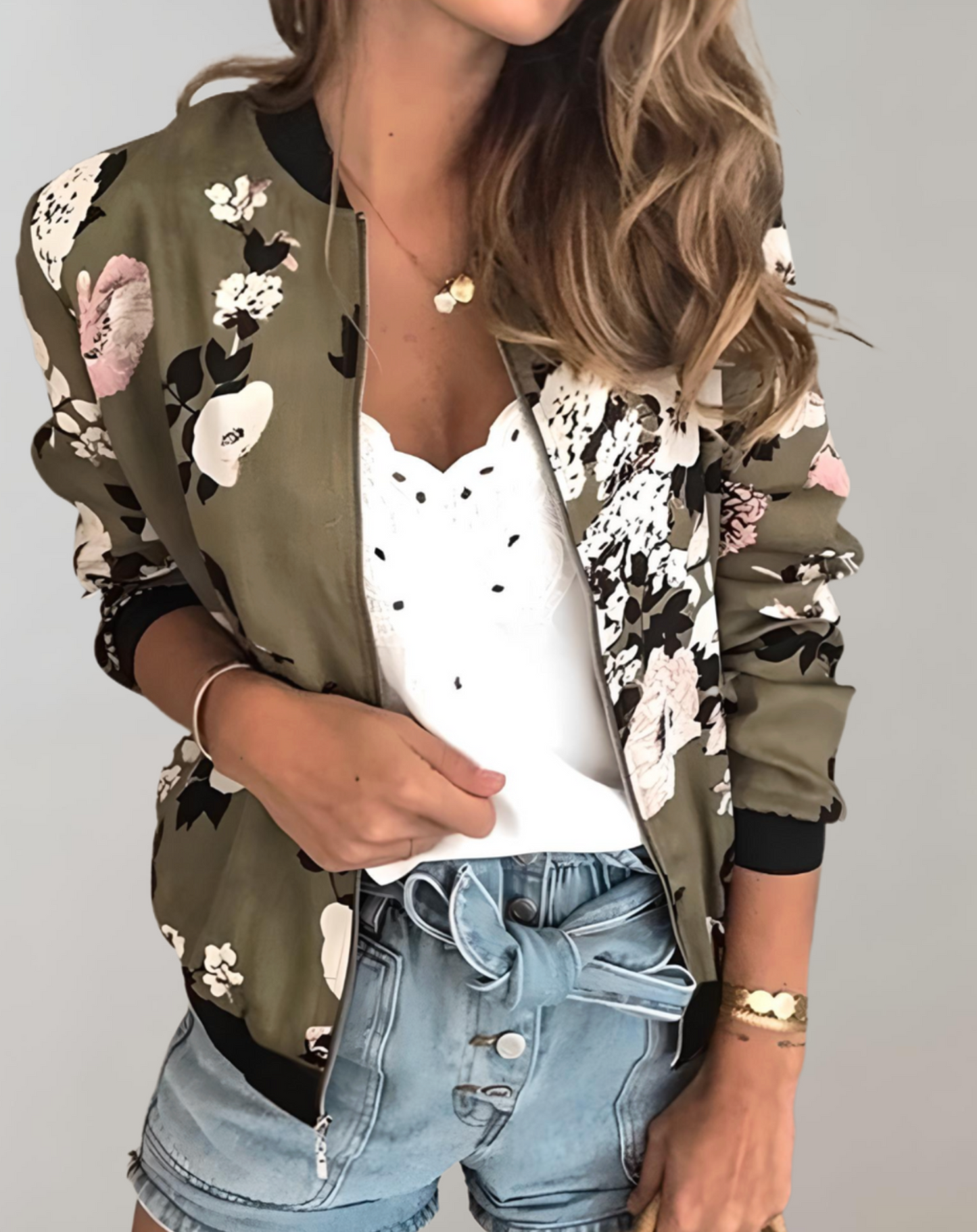 Phyllis | Stylish Floral Bomber Jacket for Women
