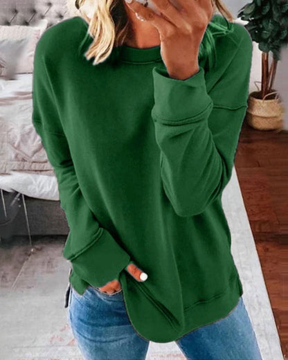 Serena | Oversized Crew Neck Cotton Blend Hoodie