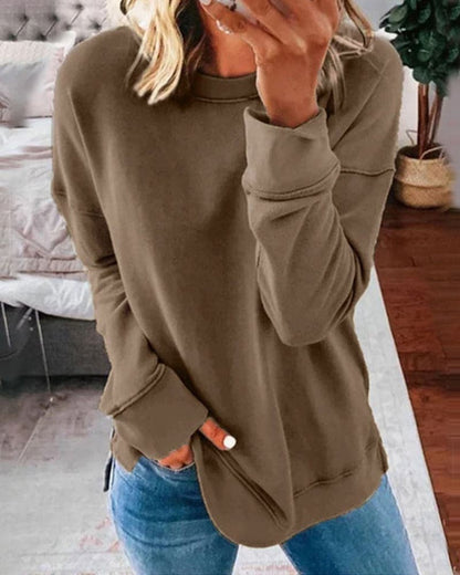 Serena | Oversized Crew Neck Cotton Blend Hoodie