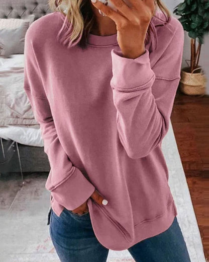 Serena | Oversized Crew Neck Cotton Blend Hoodie