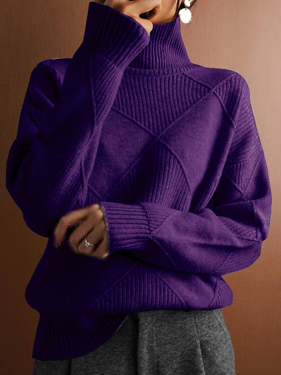 Robyn | Diamond Pattern Turtleneck Sweater