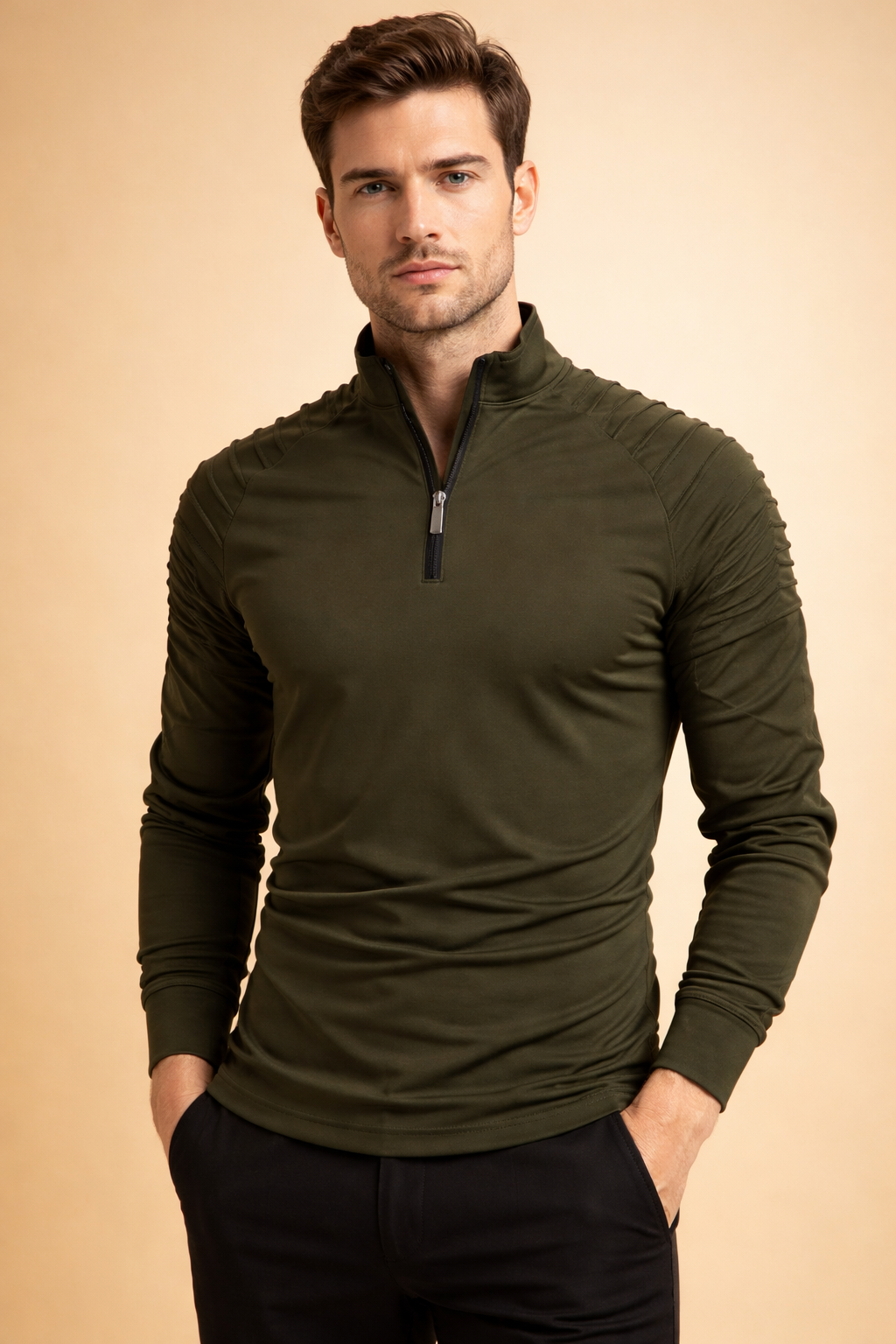 Tate | Men's Performance Zip Neck Long Sleeve