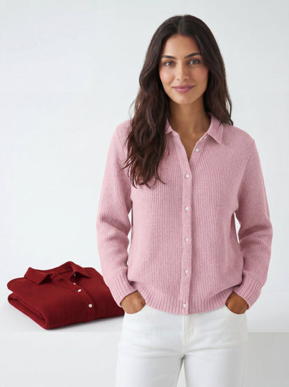Elise | Women's Classic Knitted Collar Cardigan