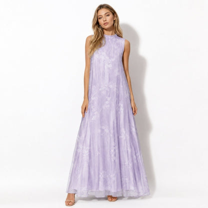 Rhoswen | Women's Floral Organza Maxi Dress