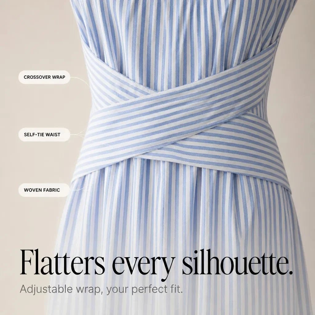 Ravelle | Striped Wrap Waist Sleeveless Maxi Dress