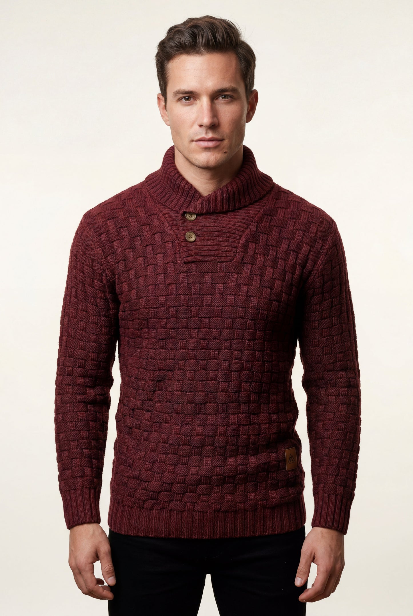 Reid | Men's Basketweave Shawl Collar Sweater