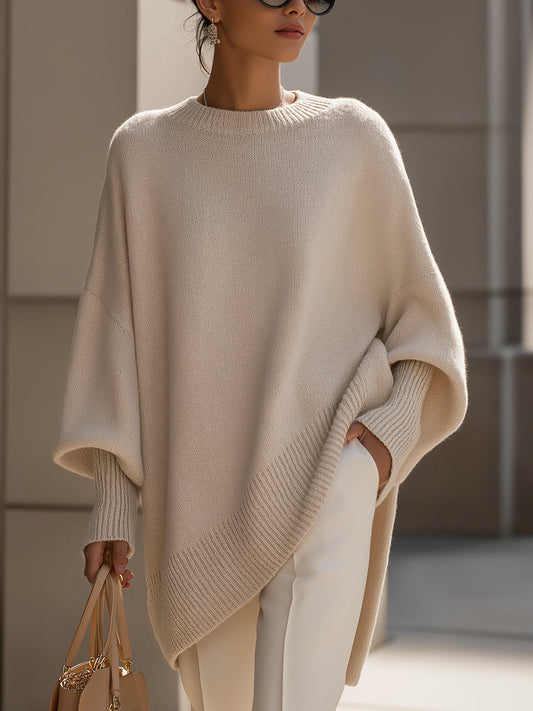 Women's Oversized Relaxed Crew Neck Knit Sweater