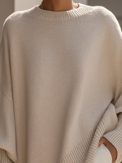 Women's Oversized Relaxed Crew Neck Knit Sweater