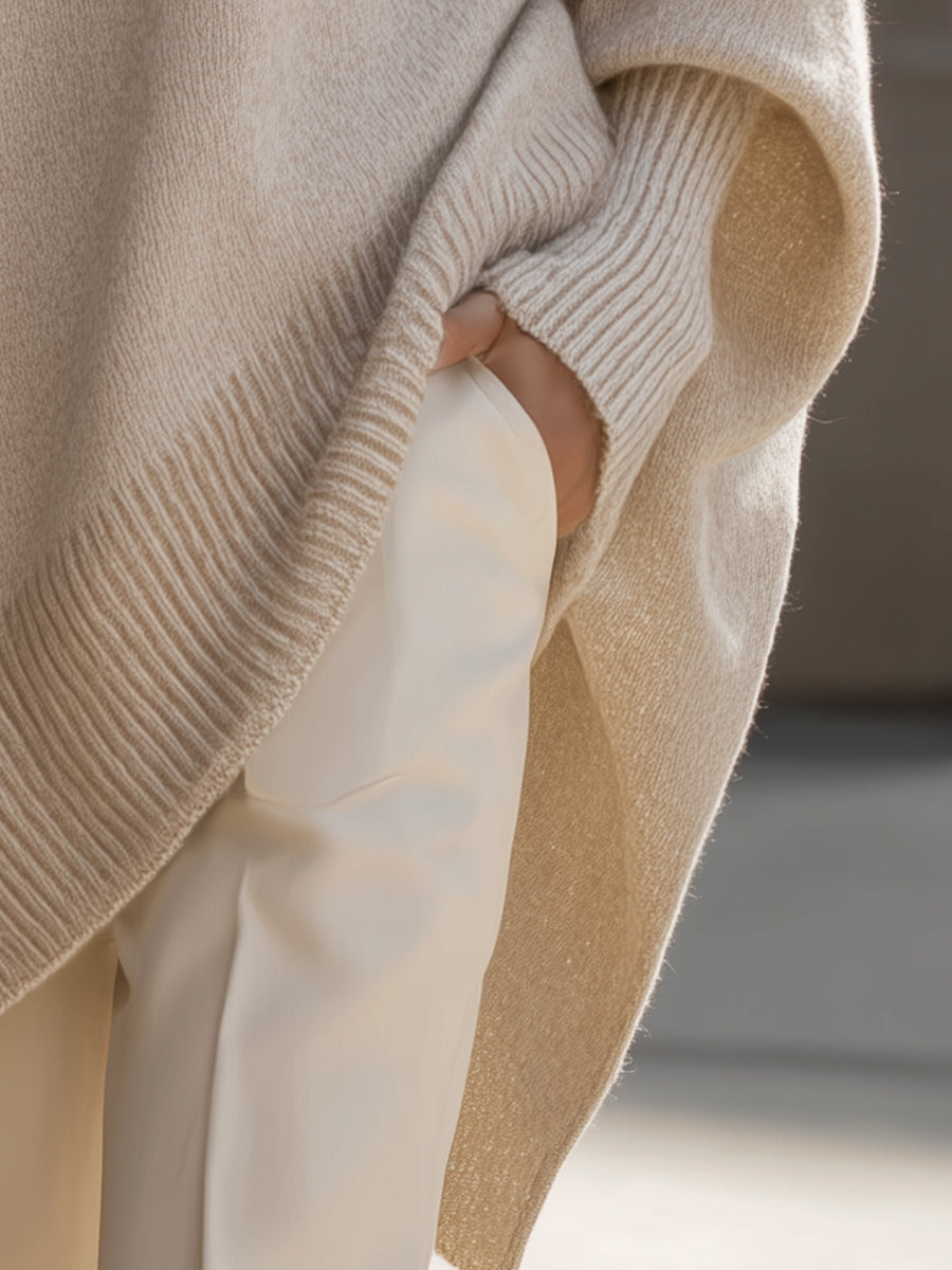 Women's Oversized Relaxed Crew Neck Knit Sweater