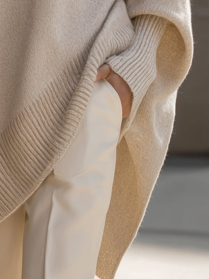 Women's Oversized Relaxed Crew Neck Knit Sweater