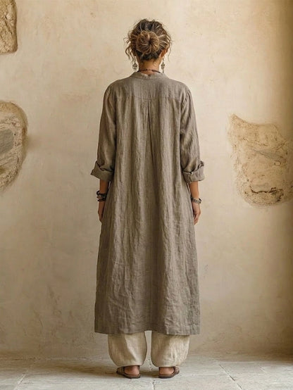 Lila | Women's 3-Piece Cotton Linen Cardigan Pants Set