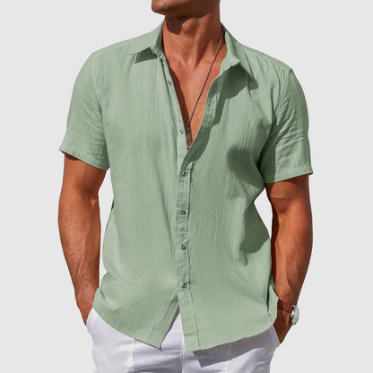 Otto | Men's Textured Short-Sleeve Linen Shirt for Summer