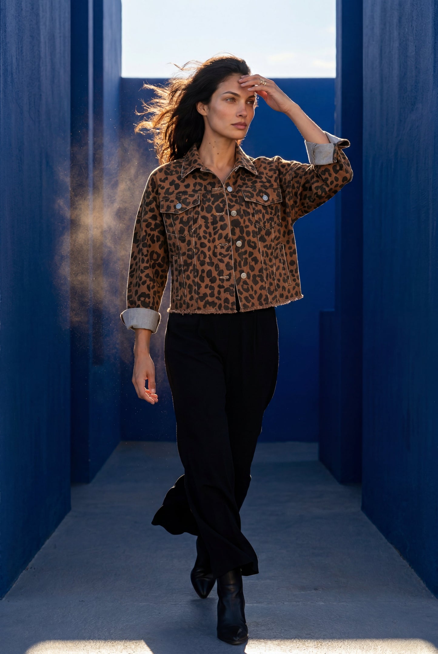 Lexi | Women's Leopard Print Cropped Jacket, Boxy Fit