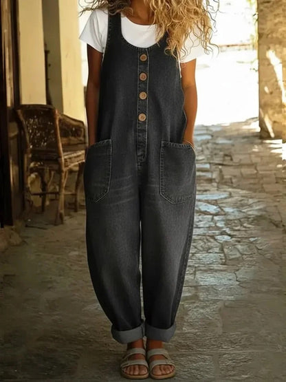 Jasmijn | Sleeveless Denim Dungarees