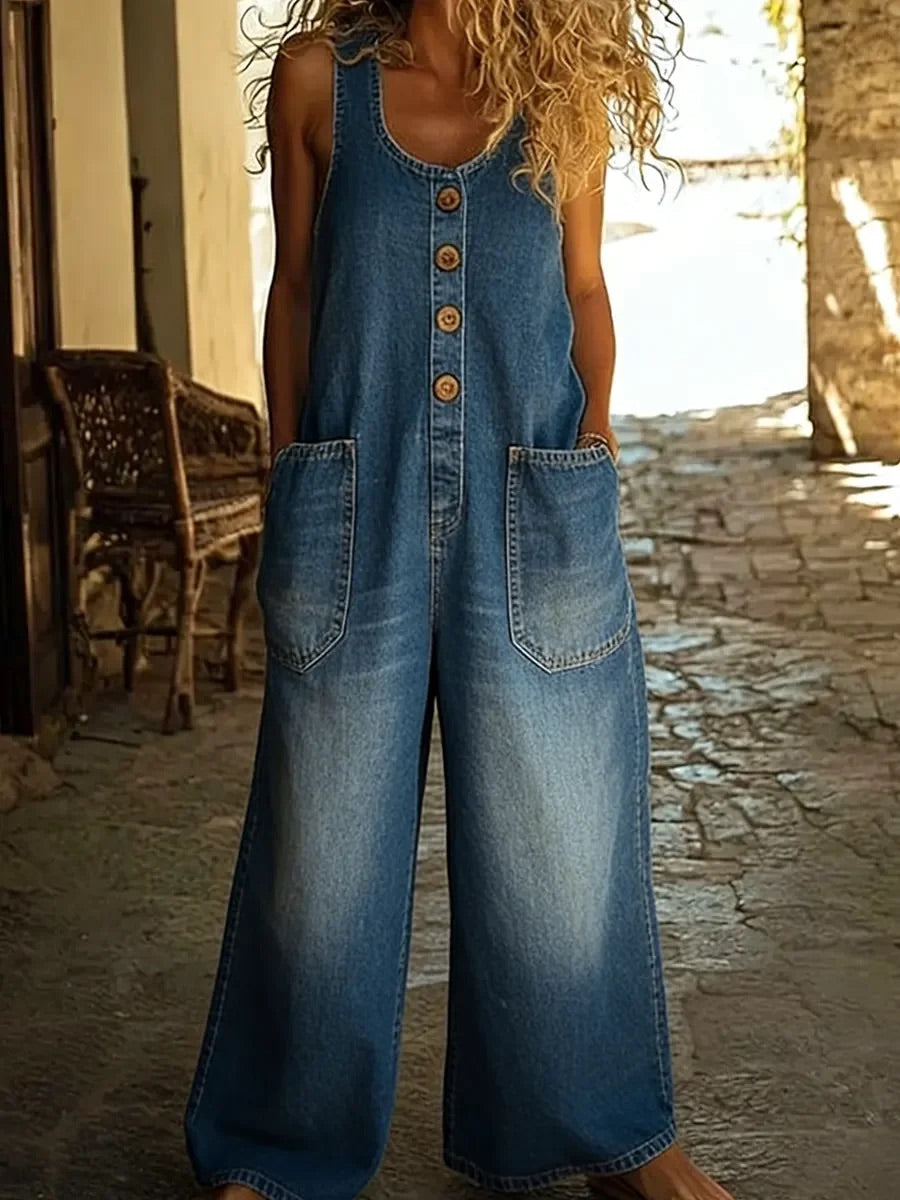 Jasmijn | Sleeveless Denim Dungarees