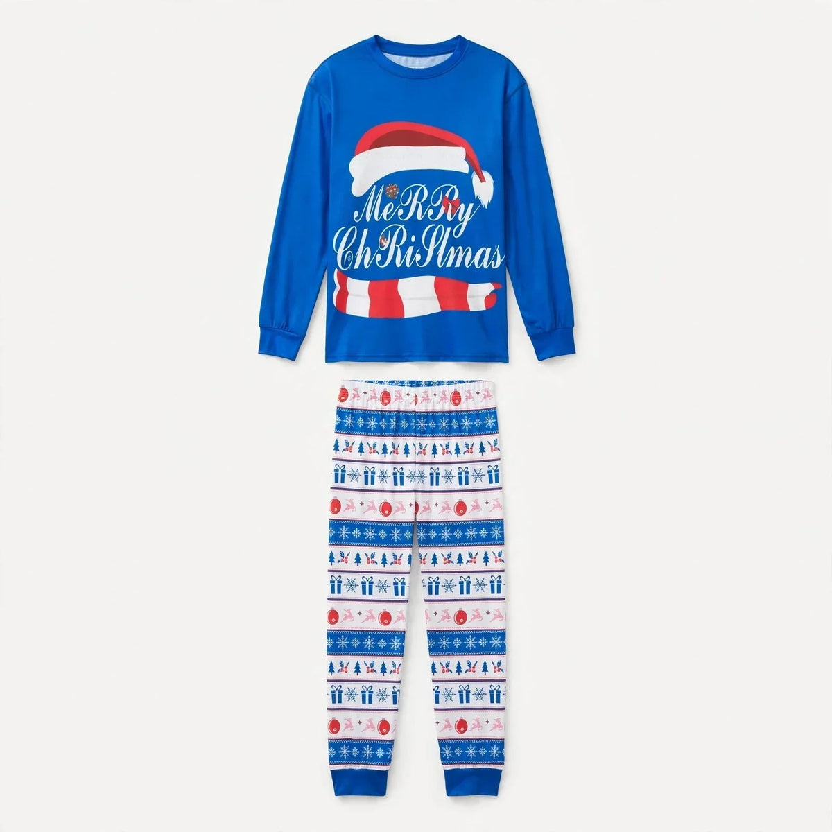 Cupid | Christmas Pyjamas Blue Santa Hat Print
