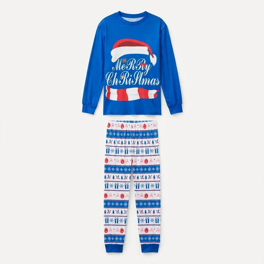 Cupid | Christmas Pyjamas Blue Santa Hat Print