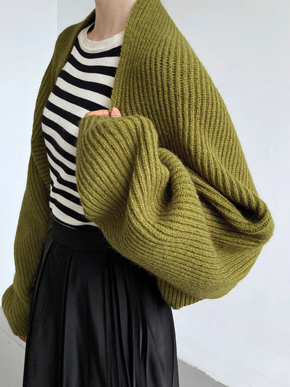 Women's Solid Open-Front Knit Shrug Sweater